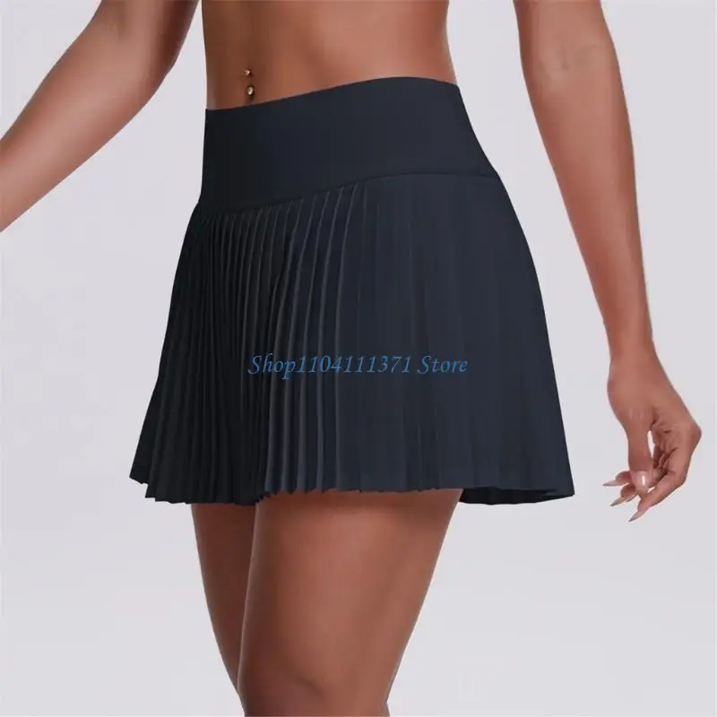 P9FC Women Pleated Tennis Skirt High Waist Athletic Skorts Skirt With Shorts Pocket 14