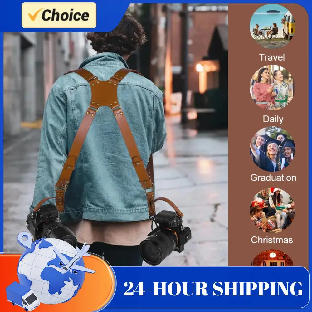 Dual Camera Strap Double Camera Harness Adjustable Leather Camera Straps Universal Camera Shoulder Strap for 2 Cameras
Dual Camera Strap Double Camera Harness Adjustable Leather Camera Straps Universal Camera Shoulder Strap for 2 Cameras