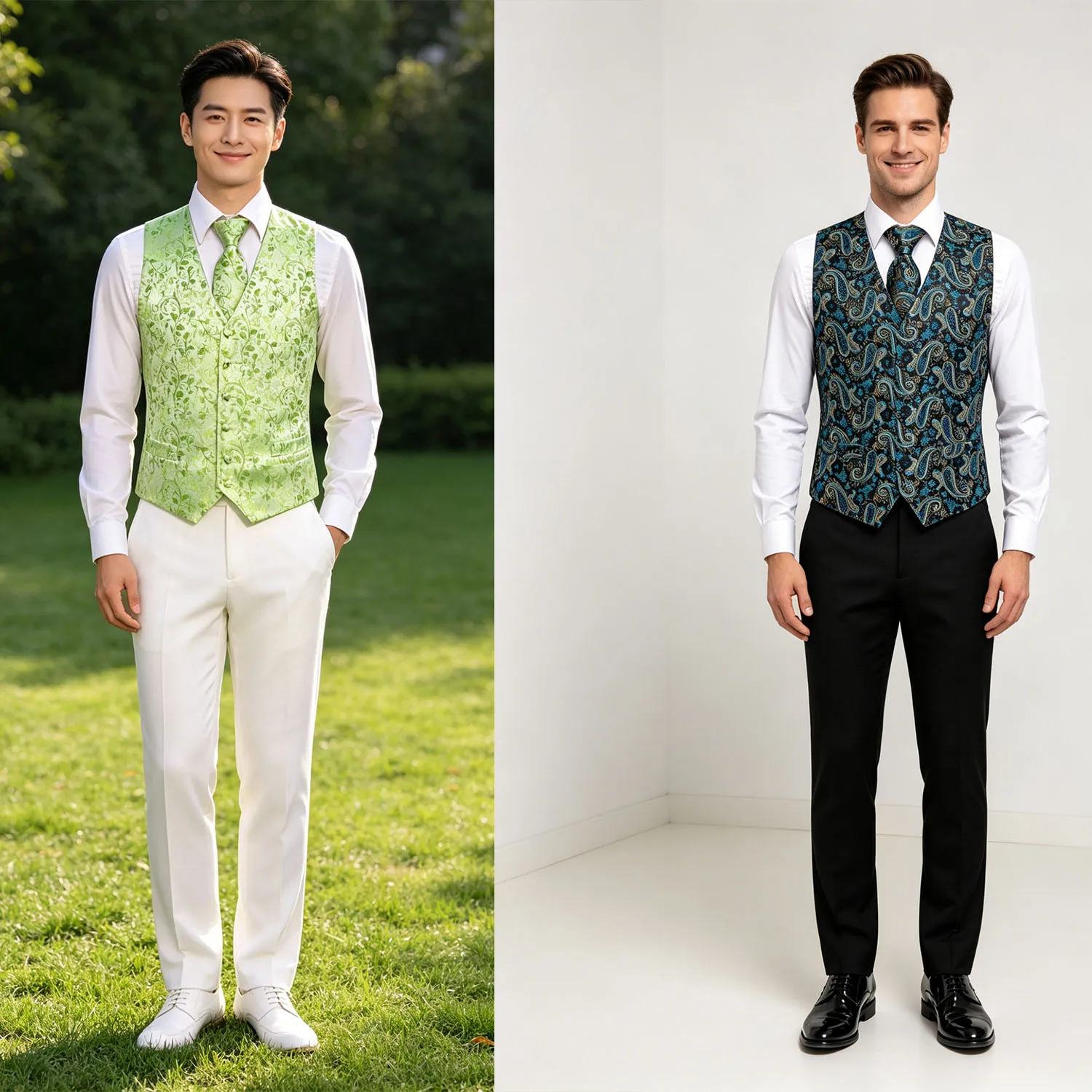 Men's Floral & Paisley Jacquard Suit Vest Set with Necktie, Formal Waistcoat for Wedding, Prom and Special Occasions
Men's Floral & Paisley Jacquard Suit Vest Set with Necktie, Formal Waistcoat for Wedding, Prom and Special Occasions