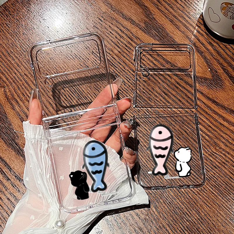 Black Cat Fish Fishbone Couple Phone Case For Samsung Galaxy Z Flip6 Flip5 5G Protect Cover ZF Flip4 3 Transparent Covers Shell
Black Cat Fish Fishbone Couple Phone Case For Samsung Galaxy Z Flip6 Flip5 5G Protect Cover ZF Flip4 3 Transparent Covers Shell