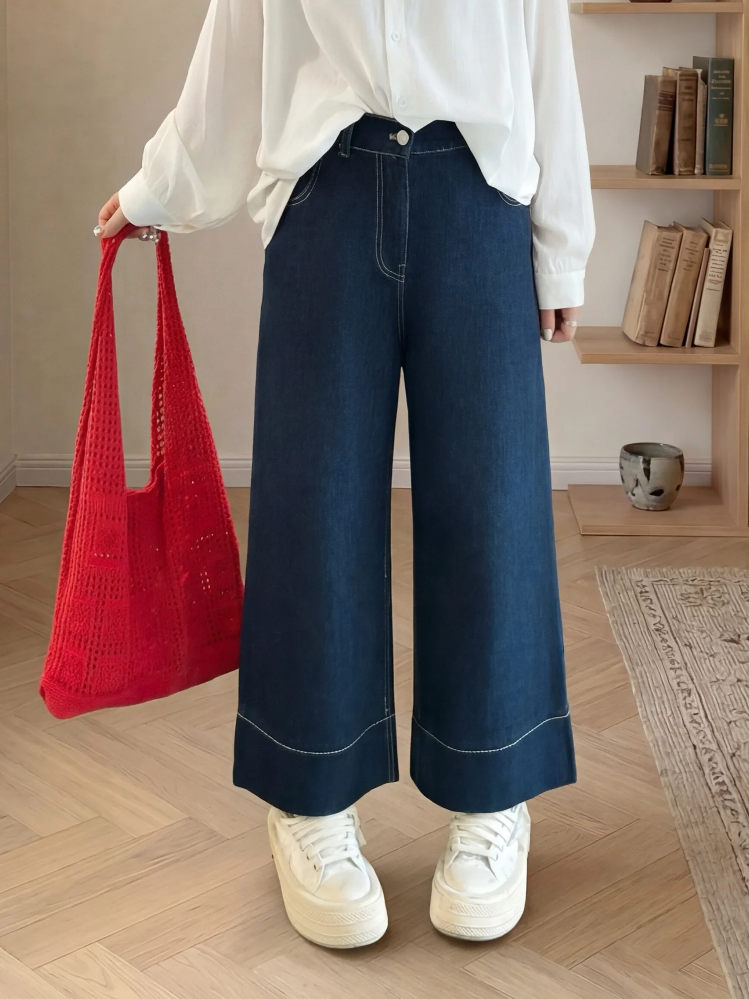 Slimming Effectiveness Loose Versatile Commuter Style plus Size Women's Jeans High Waist Straight Leg Cotton Blend Trousers
Slimming Effectiveness Loose Versatile Commuter Style plus Size Women's Jeans High Waist Straight Leg Cotton Blend Trousers