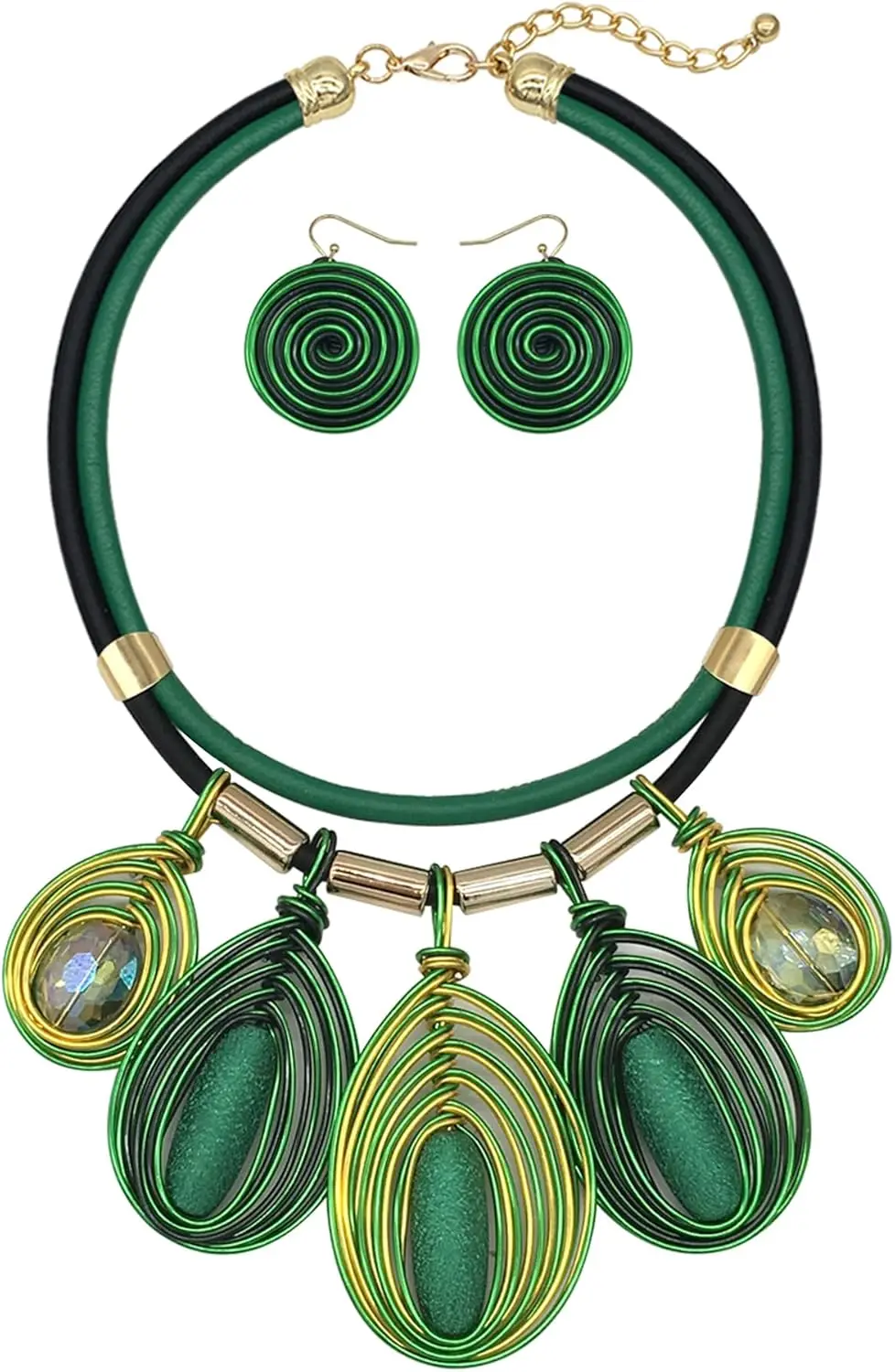Chunky African Jewelry Statement Necklace For Women Tribal Fashion Costume Earring Set Unique Rhinestone Crystal Gold Wire
Chunky African Jewelry Statement Necklace For Women Tribal Fashion Costume Earring Set Unique Rhinestone Crystal Gold Wire