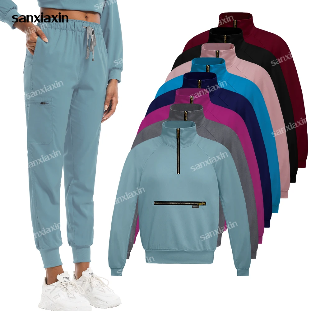 Nurse Uniform Women Long Sleeve Scrubs Tops Work Trousers Medical Uniform Autumn Winter Beautician Jacket Pants Nursing Workwear
Nurse Uniform Women Long Sleeve Scrubs Tops Work Trousers Medical Uniform Autumn Winter Beautician Jacket Pants Nursing Workwear