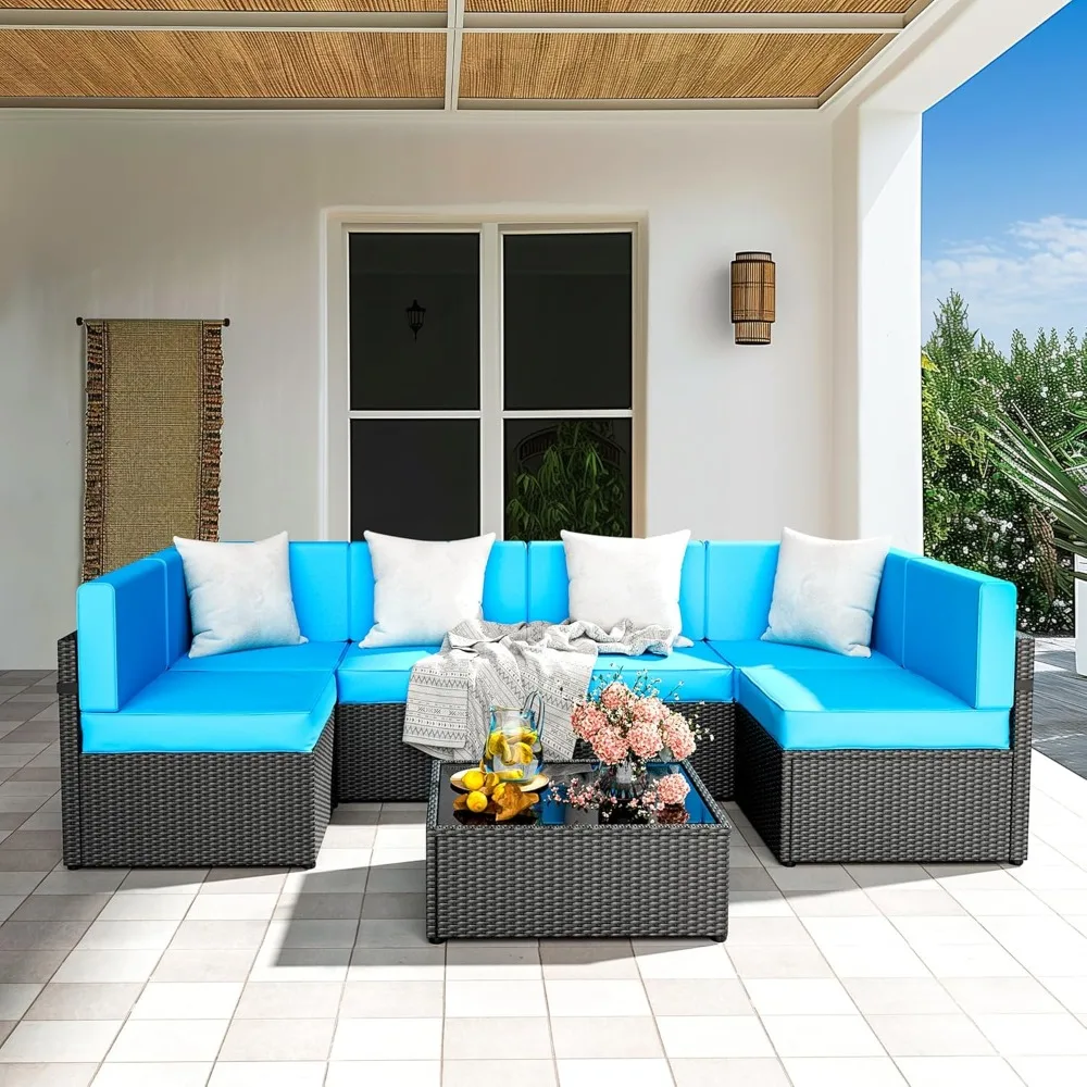 Pamapic 7-Piece Outdoor Furniture,All-Weather Wicker Modular Sectional Sofa with Patio Crystal Coffee Table, Adjustable Reclinin
Pamapic 7-Piece Outdoor Furniture,All-Weather Wicker Modular Sectional Sofa with Patio Crystal Coffee Table, Adjustable Reclinin