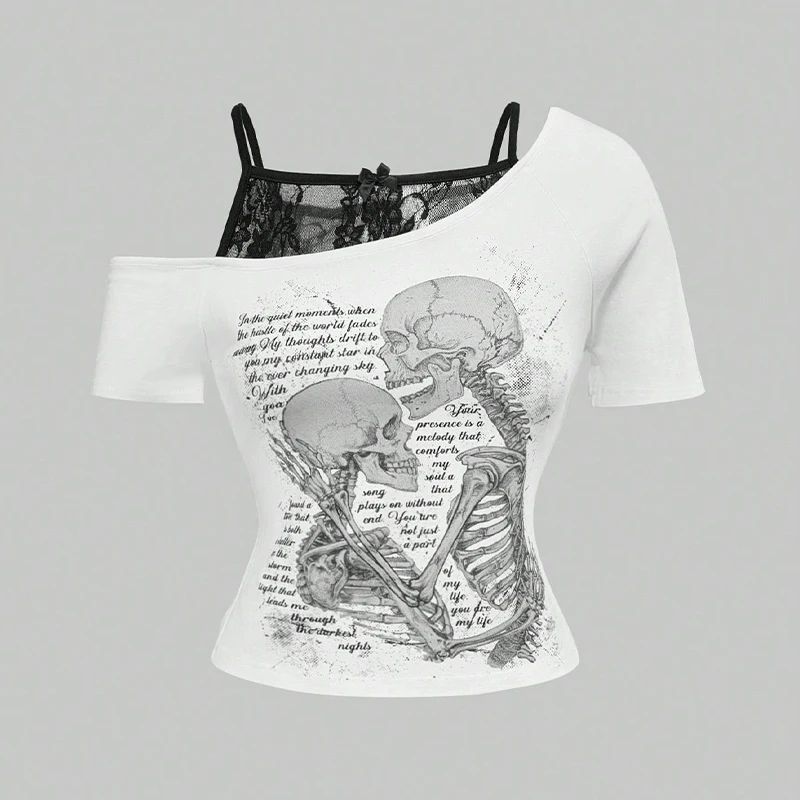 2025 summer new Y2k Slim Fit Print Tops Women Off Shoulder Short Sleeve Tee Shirt Vintage Fake Two Piece Halter Lace Up T-shirts
2025 summer new Y2k Slim Fit Print Tops Women Off Shoulder Short Sleeve Tee Shirt Vintage Fake Two Piece Halter Lace Up T-shirts