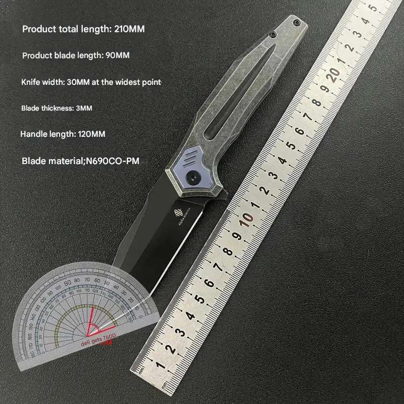 Titanium alloy handle N690G steel z heavy folding fruit knife outdoor survival camping old craft tool sharp and durable
Titanium alloy handle N690G steel z heavy folding fruit knife outdoor survival camping old craft tool sharp and durable