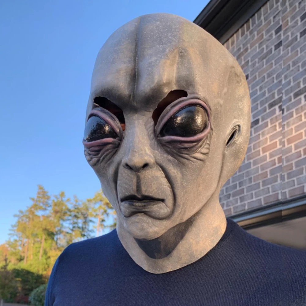 51 Area UFO Alien Skull Mask Cosplay Horror Big Eyes Latex Masks Helmet Halloween Carvinal Purim Party Costume Props
51 Area UFO Alien Skull Mask Cosplay Horror Big Eyes Latex Masks Helmet Halloween Carvinal Purim Party Costume Props