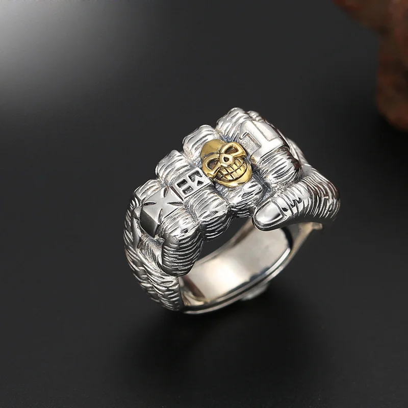 Vintage Distressed RingS925Sterling Silver Power Boxing Trendy Men's Ring Creative Domineering Punk Open-End Personality Ring
Vintage Distressed RingS925Sterling Silver Power Boxing Trendy Men's Ring Creative Domineering Punk Open-End Personality Ring