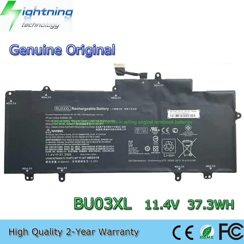 2025 Year Original BU03XL 11.4V 37.3Wh Notebook Battery for HP Chromebook 14 G4 14-AK013DX HSTNN-IB7F 816498-1B1
2025 Year Original BU03XL 11.4V 37.3Wh Notebook Battery for HP Chromebook 14 G4 14-AK013DX HSTNN-IB7F 816498-1B1