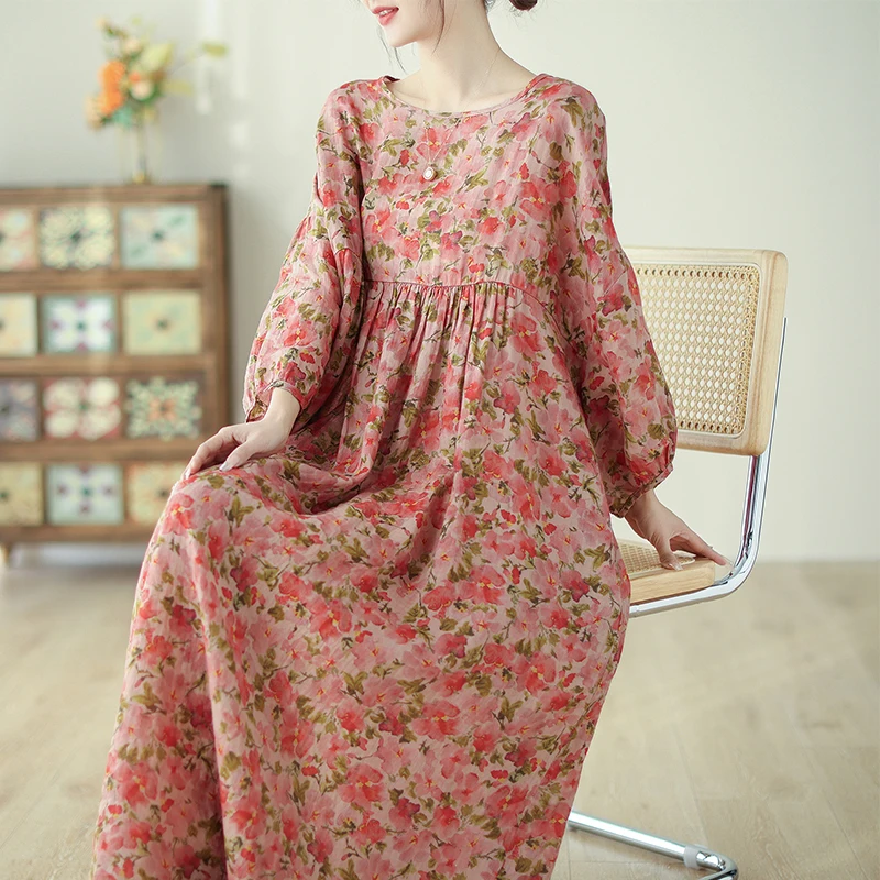 2024 Spring Summer Lantern Sleeve Printed Vintage Flower Dress Women Oversize Casual Seaside Vacation Long Dress X967
2024 Spring Summer Lantern Sleeve Printed Vintage Flower Dress Women Oversize Casual Seaside Vacation Long Dress X967