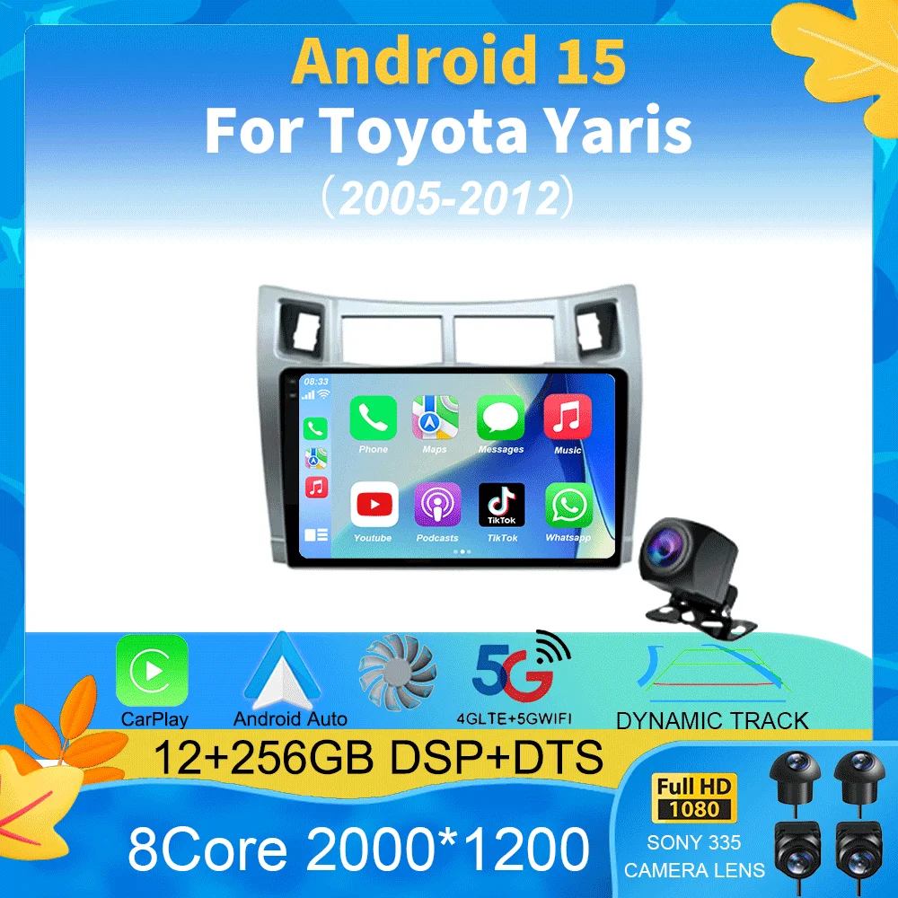 For Toyota Yaris 2005 2006 2007 2008 2009 2010 2011 2012 Carplay Car Multimedia Player Radio Car Radio Android 15 GPS Navigator
For Toyota Yaris 2005 2006 2007 2008 2009 2010 2011 2012 Carplay Car Multimedia Player Radio Car Radio Android 15 GPS Navigator