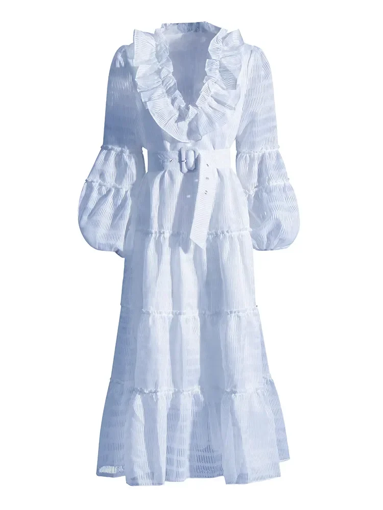 2023 Female Fashion Style V Neck Long Sleeve High Waist Patchwork Lace Temperament Minimalist Dresses For Women
2023 Female Fashion Style V Neck Long Sleeve High Waist Patchwork Lace Temperament Minimalist Dresses For Women