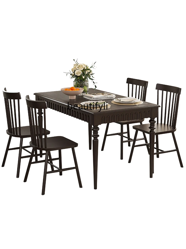 American Retro Pure Solid Wood Square Dining Table Home French Dining Table and Chair Light Luxury Dining Table Desk Dual-Use
American Retro Pure Solid Wood Square Dining Table Home French Dining Table and Chair Light Luxury Dining Table Desk Dual-Use