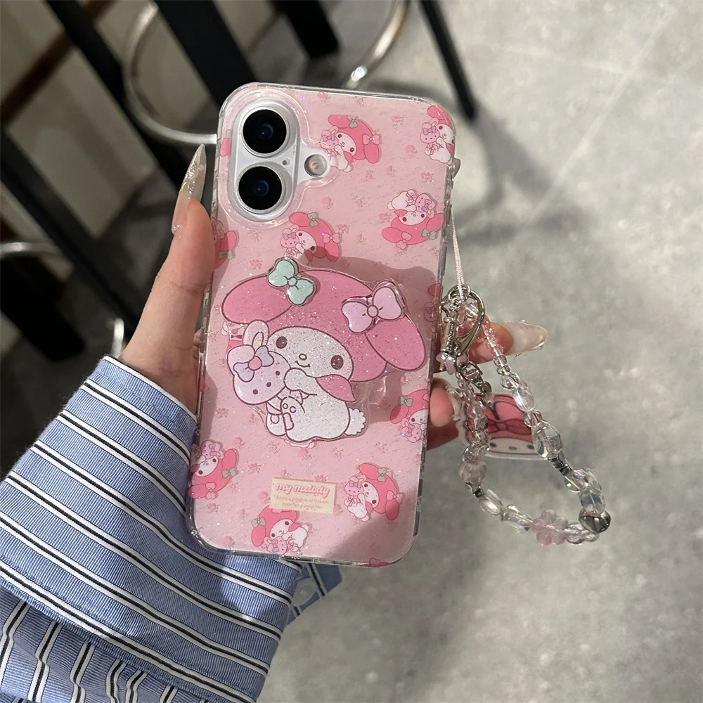 Cute My Melody kawaii Girl Gift Phone Bracket Case For iPhone 16 15 14 Plus 13 12 11 Pro Max Cartoon Cover With Bracelet
Cute My Melody kawaii Girl Gift Phone Bracket Case For iPhone 16 15 14 Plus 13 12 11 Pro Max Cartoon Cover With Bracelet
