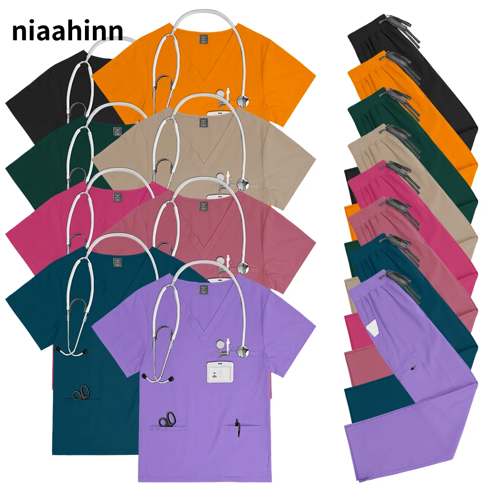 Doctor Costume Women Anesthetist Nursing Clothes Men Surgical Suit Solid Color V-neck Tops+pants Set Oral Dental Surgery Uniform
Doctor Costume Women Anesthetist Nursing Clothes Men Surgical Suit Solid Color V-neck Tops+pants Set Oral Dental Surgery Uniform