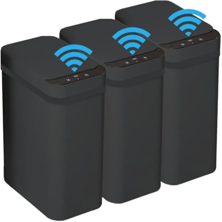 3 PACK - Bathroom Trash Can with Lid - 2.5 Gallon Automatic Trash Cans Touchless - Bedroom, Office - Small Smart Garbage Can -
3 PACK - Bathroom Trash Can with Lid - 2.5 Gallon Automatic Trash Cans Touchless - Bedroom, Office - Small Smart Garbage Can -