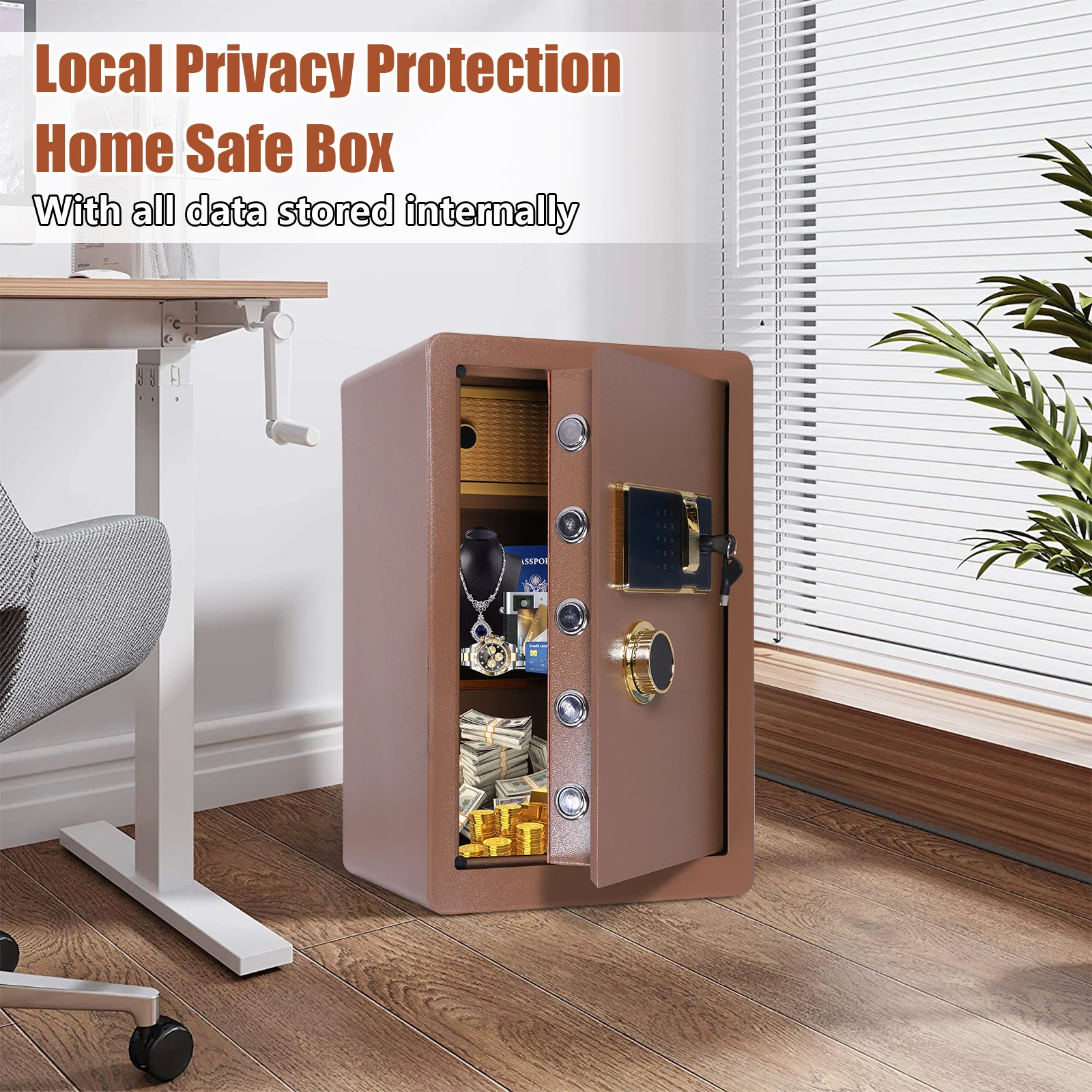 60cm Fingerprint Safe Box Smart Alert and Mute Mode Digital Security Safe Box for Documents Jewelry Valuables
60cm Fingerprint Safe Box Smart Alert and Mute Mode Digital Security Safe Box for Documents Jewelry Valuables