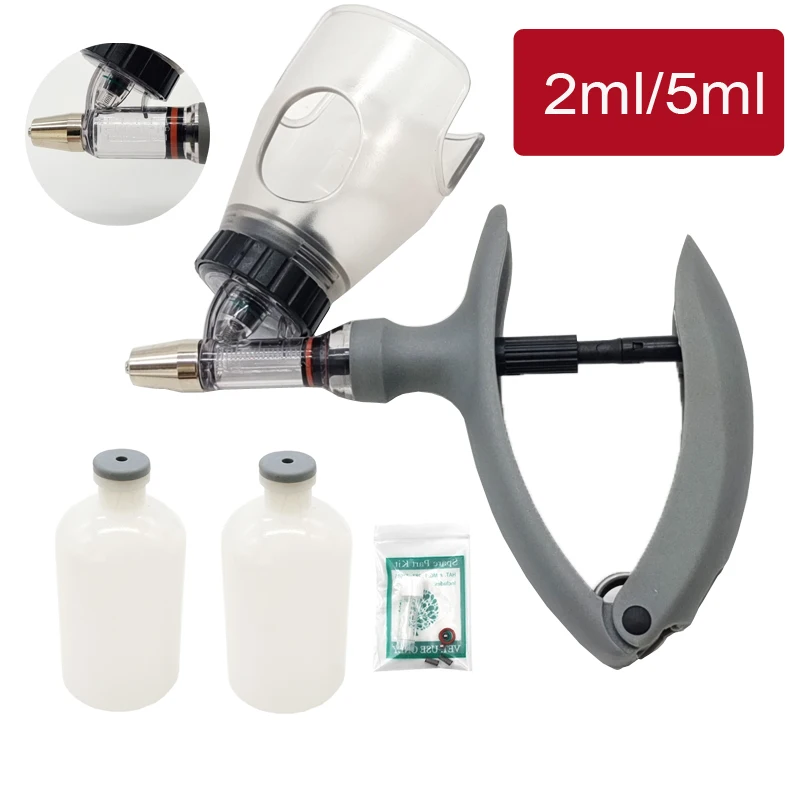 2/5ml Poultry Automatic Syringe With Scale Adjustable Continuous Animal Injector Vaccine Injection Veterinary Tools
2/5ml Poultry Automatic Syringe With Scale Adjustable Continuous Animal Injector Vaccine Injection Veterinary Tools