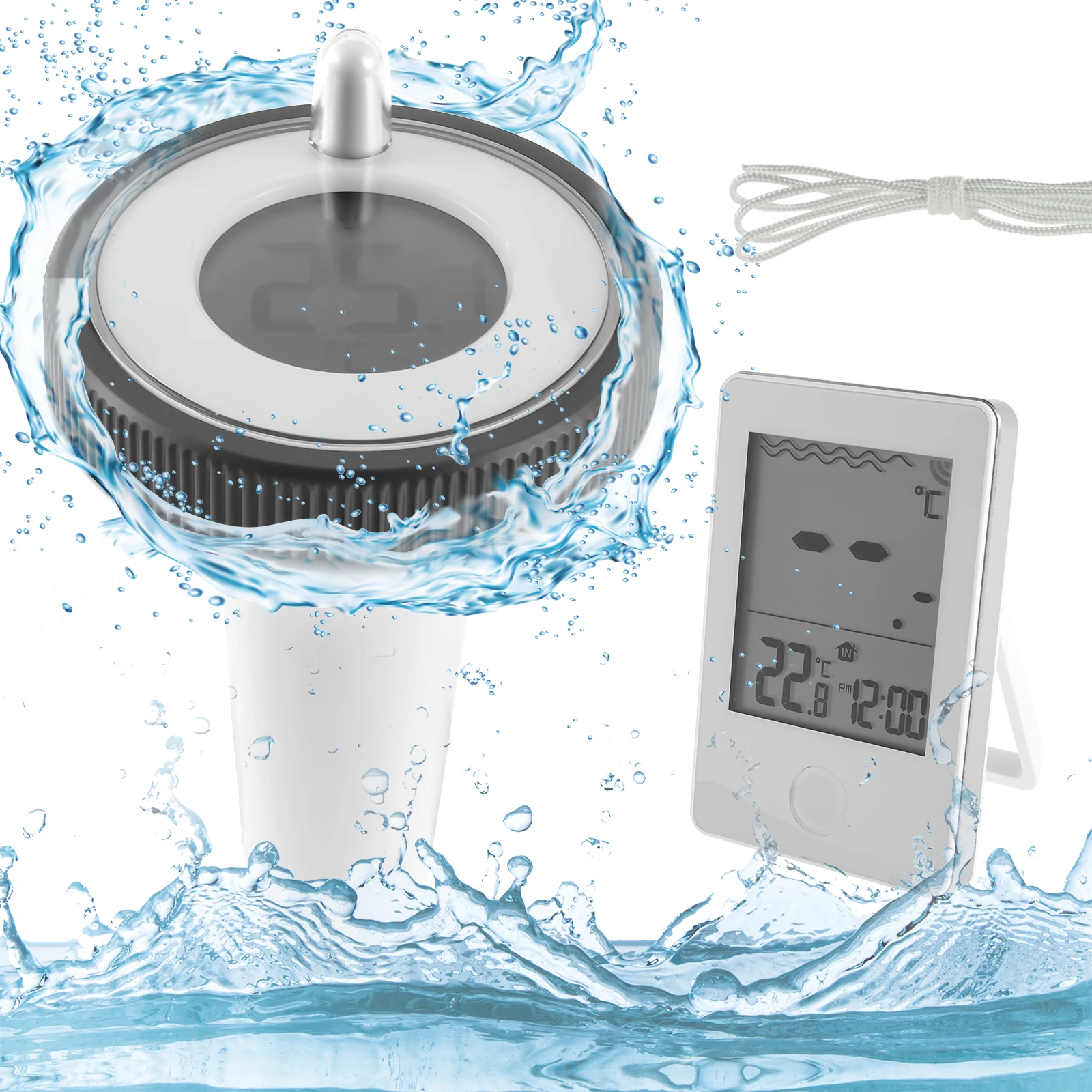 Wireless Pool Thermometer Easy Read Digital Pool Thermometer with IPX8 Waterproof Floating Swimming Pool Thermometer with
Wireless Pool Thermometer Easy Read Digital Pool Thermometer with IPX8 Waterproof Floating Swimming Pool Thermometer with