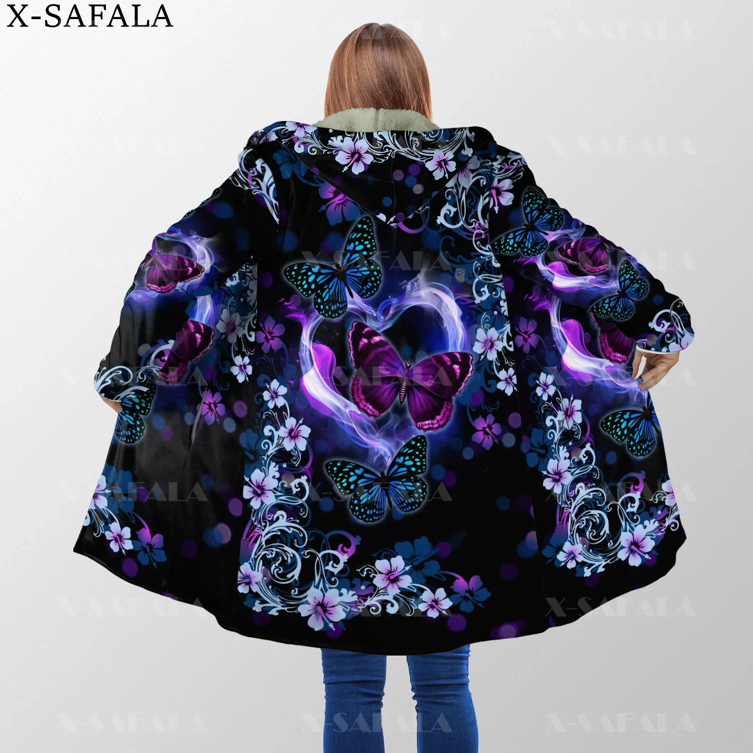 Thick Warm Hooded Cloak for Men Women Beautiful Butterfly Overcoat Coat 3D Print Windproof Fleece Cape Robe Hooded Blanket-4
Thick Warm Hooded Cloak for Men Women Beautiful Butterfly Overcoat Coat 3D Print Windproof Fleece Cape Robe Hooded Blanket-4