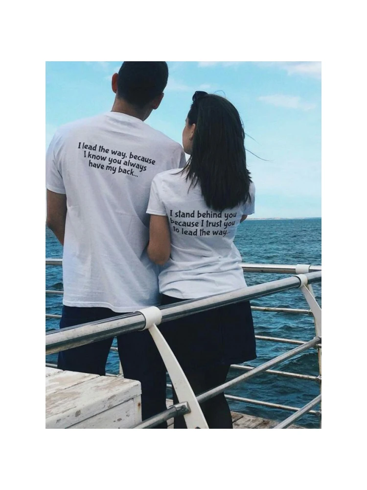 Couple Matching Tshirt I Lead The Way I Stand Behind You Tee Shirt Summer Men Women T Shirts Couple Tops Gift for Lovers
Couple Matching Tshirt I Lead The Way I Stand Behind You Tee Shirt Summer Men Women T Shirts Couple Tops Gift for Lovers
