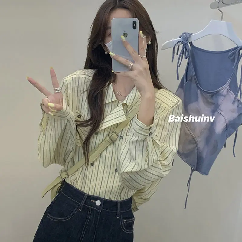 Slimming Striped Shirt Women's Spring Autumn New Style Gentle Wind plus Size Fashionable Long Sleeve Collar Button up Top
Slimming Striped Shirt Women's Spring Autumn New Style Gentle Wind plus Size Fashionable Long Sleeve Collar Button up Top