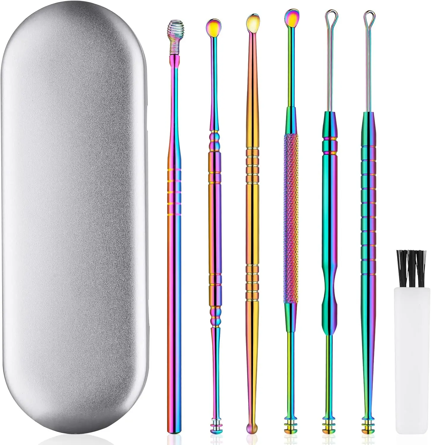 Safe Ear Wax Removal Kit, Stainless Steel Ear Cleaner with Storage Case & Brush
Safe Ear Wax Removal Kit, Stainless Steel Ear Cleaner with Storage Case & Brush