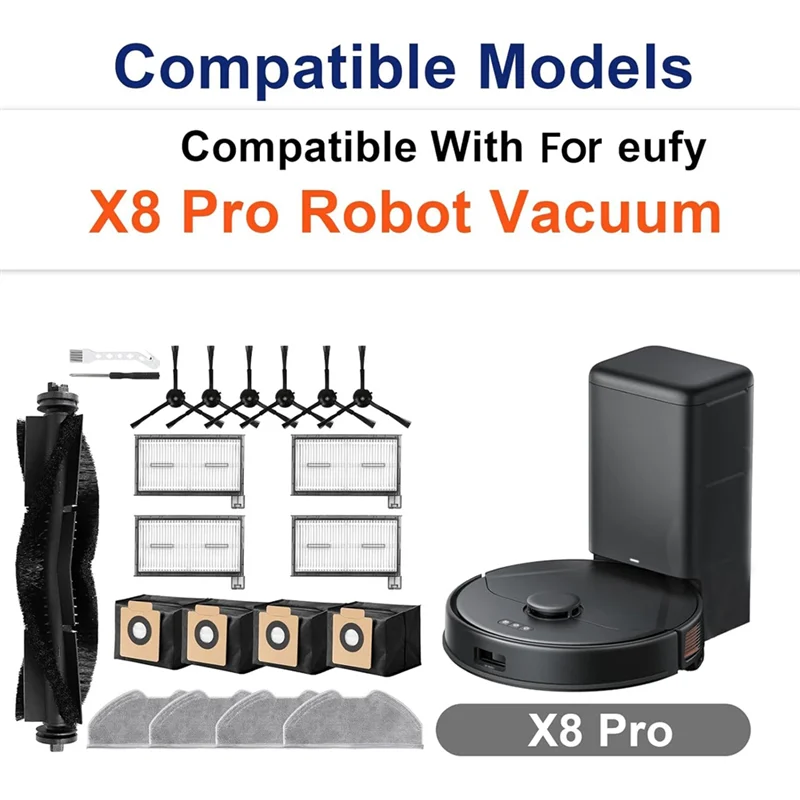 ABBZ-Accessories Kit For Eufy X8 Pro Robot Vacuum Replacement Parts Main Side Brush Washable Filter Dust Bag Mop Pad
ABBZ-Accessories Kit For Eufy X8 Pro Robot Vacuum Replacement Parts Main Side Brush Washable Filter Dust Bag Mop Pad