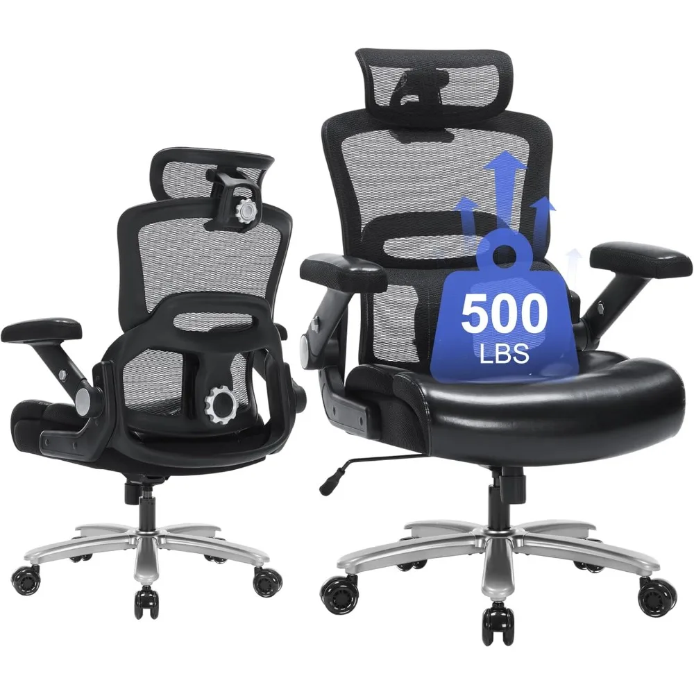 500lbs Heavy Duty Ergonomic Office Chair, Big and Tall Desk Chair with Adjustable Lumbar Support 3D Flip Arms Headrest, Mesh Hig
500lbs Heavy Duty Ergonomic Office Chair, Big and Tall Desk Chair with Adjustable Lumbar Support 3D Flip Arms Headrest, Mesh Hig