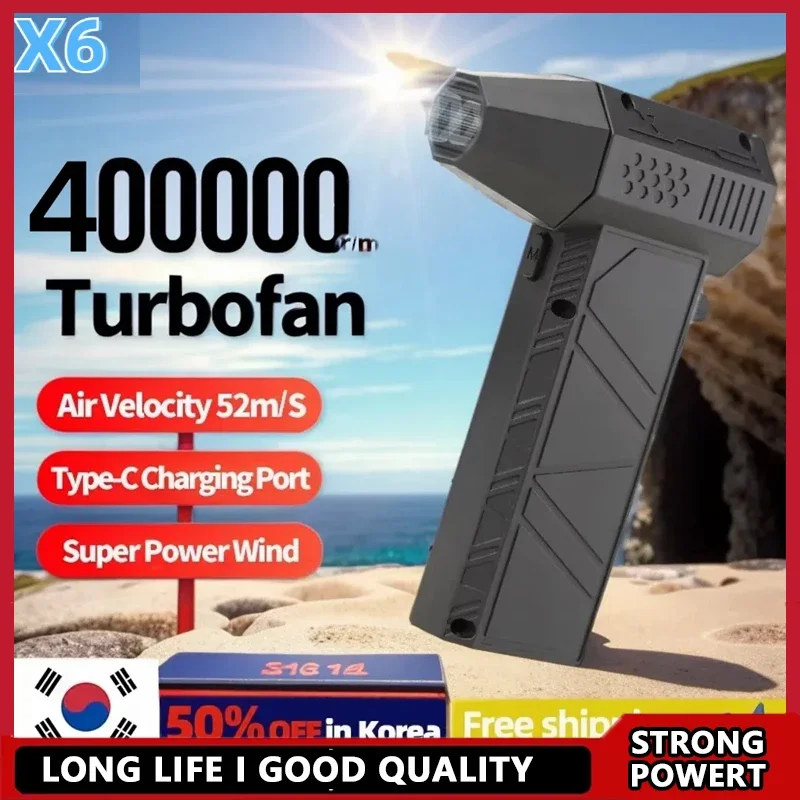 Жестокий вентилятор, 400000 об/мин, бесщеточный турбоструйный вентилятор, тип-C, зарядка, воздуходувка, пылесос для сильного ветра, очистки пыли
Жестокий вентилятор, 400000 об/мин, бесщеточный турбоструйный вентилятор, тип-C, зарядка, воздуходувка, пылесос для сильного ветра, очистки пыли