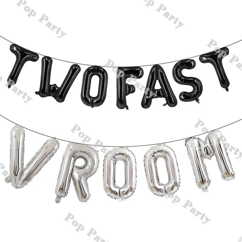 Racing Car Theme Two Fast Balloon Set Black Sliver Gold Vroom Aluminum Balloons 2nd 3rd Birthday Party Decorations Kids Boy
Racing Car Theme Two Fast Balloon Set Black Sliver Gold Vroom Aluminum Balloons 2nd 3rd Birthday Party Decorations Kids Boy