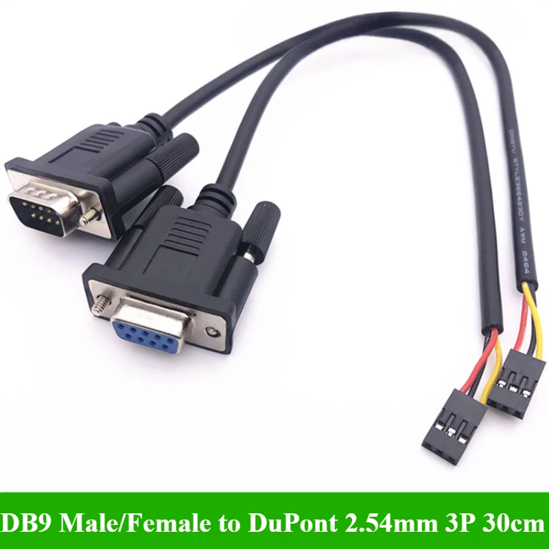 1/3/5/10Pcs/lot DB9 Male/Female to DuPont 2.54mm 3P Data download cable RS232 terminal wire DB9 Serial cable length 30cm 
1/3/5/10Pcs/lot DB9 Male/Female to DuPont 2.54mm 3P Data download cable RS232 terminal wire DB9 Serial cable length 30cm