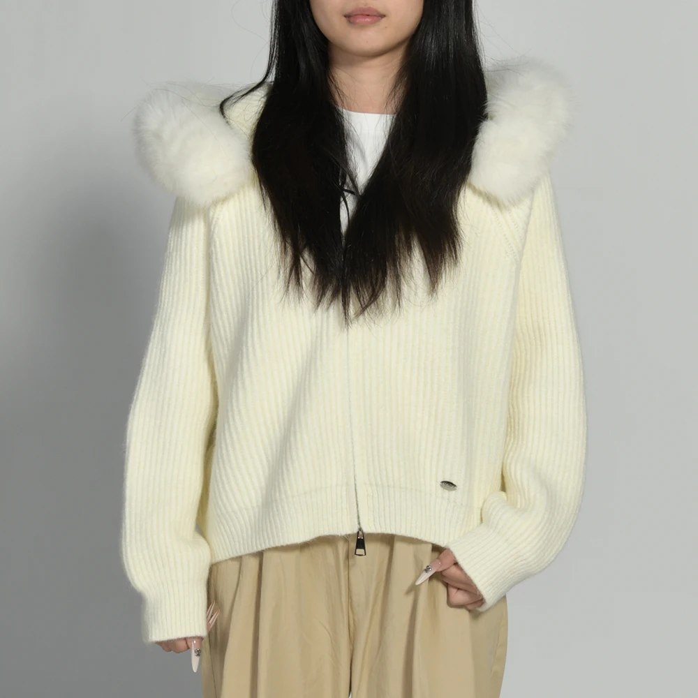 Jxwatcher Women's Sweater with Real Fox Fur Collar Spring New Arrival Zipper Hooded Knitted Cardigan Fall Warm Knitwear Female
Jxwatcher Women's Sweater with Real Fox Fur Collar Spring New Arrival Zipper Hooded Knitted Cardigan Fall Warm Knitwear Female