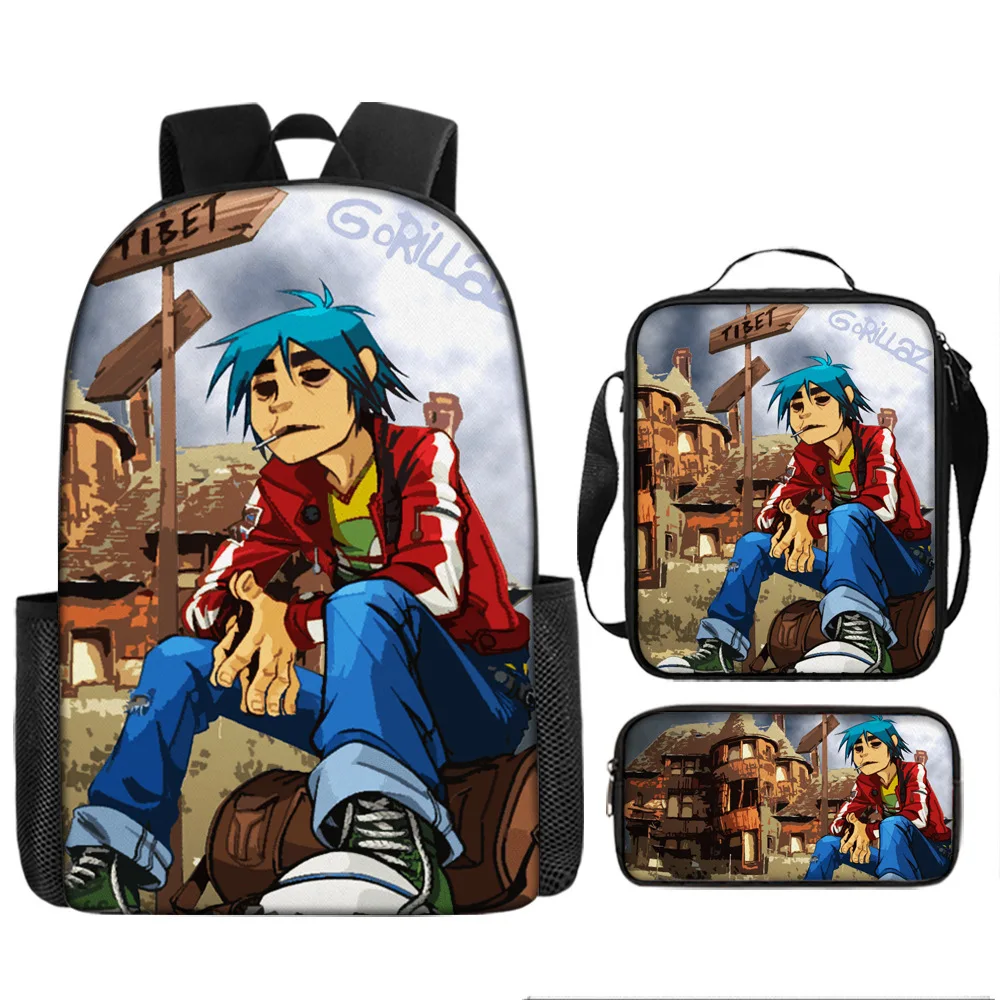 Лидер продаж, британский виртуальный оркестр, студенческий рюкзак Gorillaz, детский рюкзак с героями мультфильмов, сумка на плечо, пенал, набор из трех предметов
Лидер продаж, британский виртуальный оркестр, студенческий рюкзак Gorillaz, детский рюкзак с героями мультфильмов, сумка на плечо, пенал, набор из трех предметов