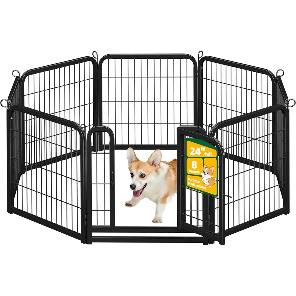 24 Inch 8-Panel Heavy-Duty Outdoor Dog Playpen for Puppy Exercise, Suitable for Indoor, RV Camping, Yard, and Garden Use
24 Inch 8-Panel Heavy-Duty Outdoor Dog Playpen for Puppy Exercise, Suitable for Indoor, RV Camping, Yard, and Garden Use