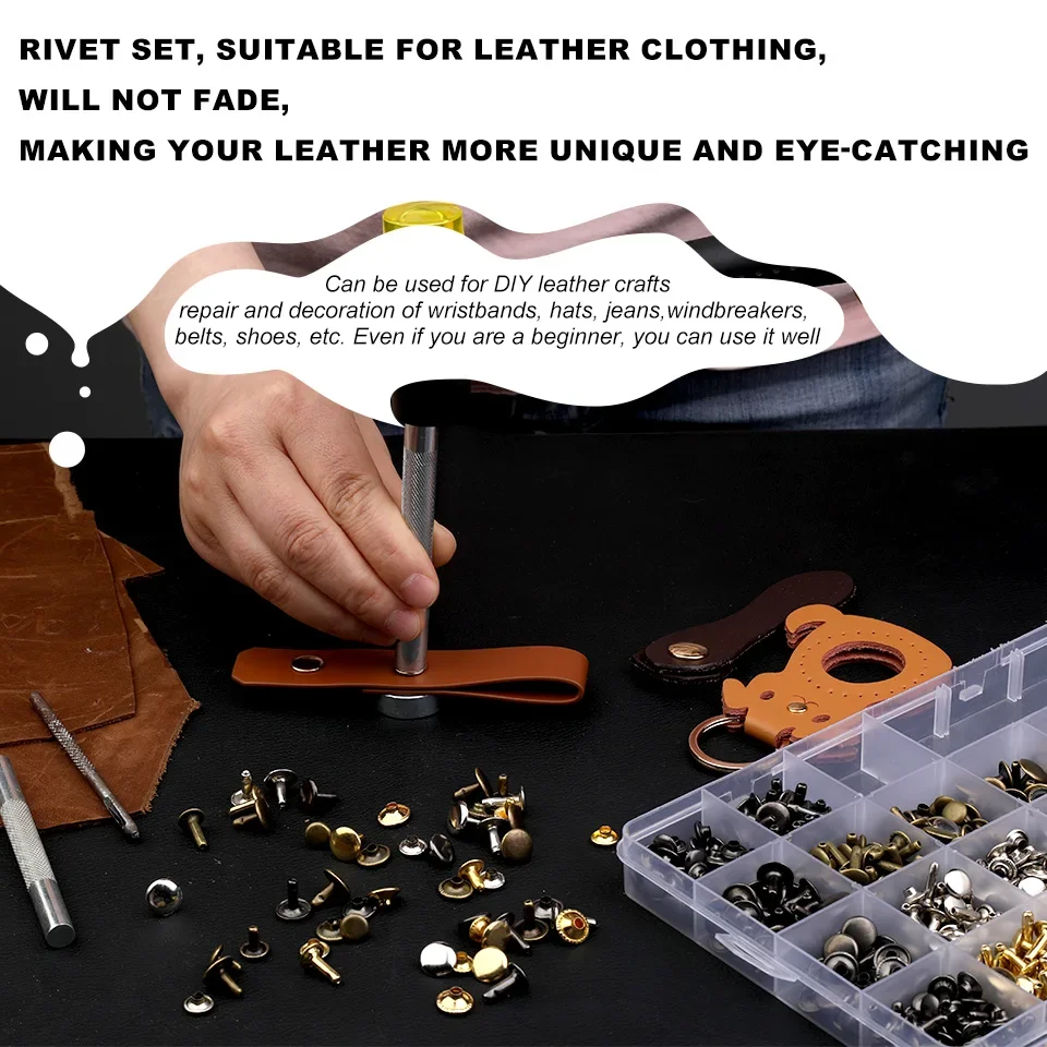 MIUSIE 240/360 комплект кожаных заклепок с двойным колпачком и резиновым молотком для DIY кожаной одежды, обуви, украшения и ремонта
MIUSIE 240/360 комплект кожаных заклепок с двойным колпачком и резиновым молотком для DIY кожаной одежды, обуви, украшения и ремонта