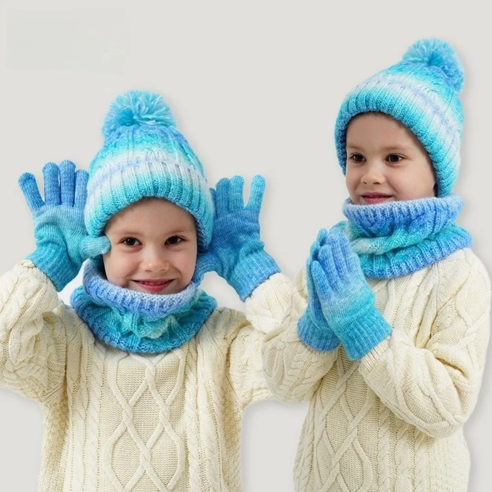 Casual Gradient Color Baby Hat Scarf Gloves Set Cute Pompom Warm Ears Toddler Knitted Hat Keep Warm Thickened Kids Hat Set Kids
Casual Gradient Color Baby Hat Scarf Gloves Set Cute Pompom Warm Ears Toddler Knitted Hat Keep Warm Thickened Kids Hat Set Kids