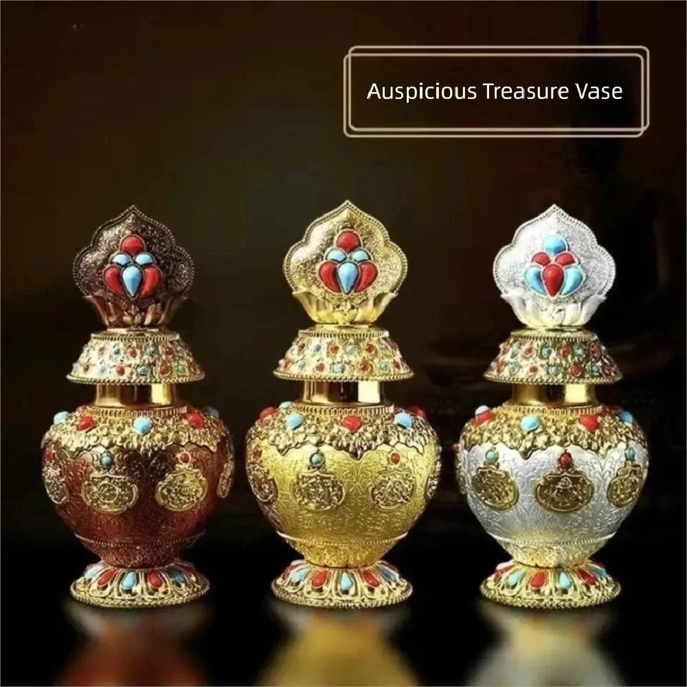 Eight Auspicious Treasure Vase Handmade Gilded Alloy 520g 20cm Buddhist Altar Ornament Lotus Base Gem Inlaid Yellow Jambhala
Eight Auspicious Treasure Vase Handmade Gilded Alloy 520g 20cm Buddhist Altar Ornament Lotus Base Gem Inlaid Yellow Jambhala