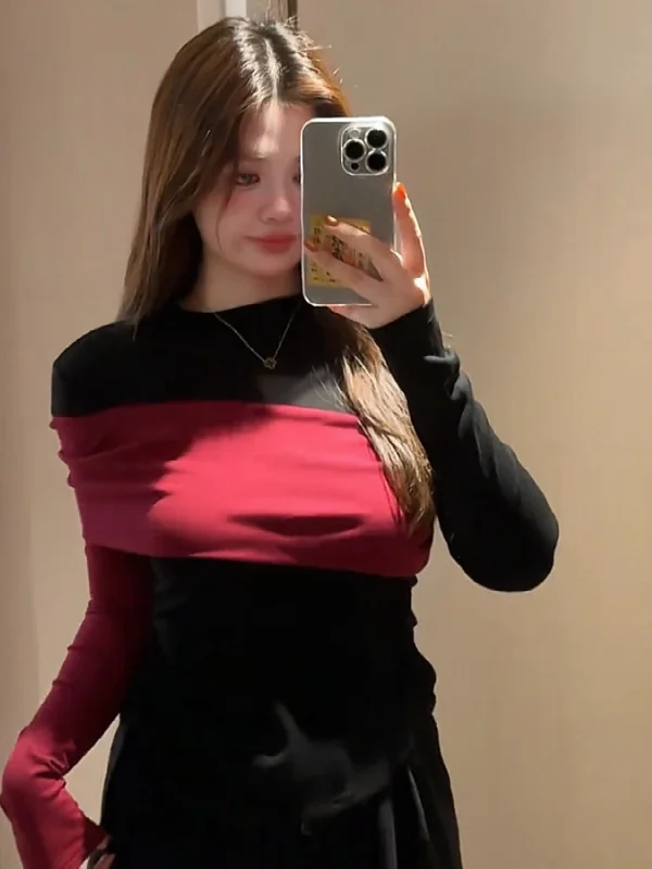 Женская футболка больших размеров, осенне-зимняя, новый дизайн, цветной блок, нижняя одежда, топ с асимметричным подолом, длинный рукав, круглый вырез...
Женская футболка больших размеров, осенне-зимняя, новый дизайн, цветной блок, нижняя одежда, топ с асимметричным подолом, длинный рукав, круглый вырез...