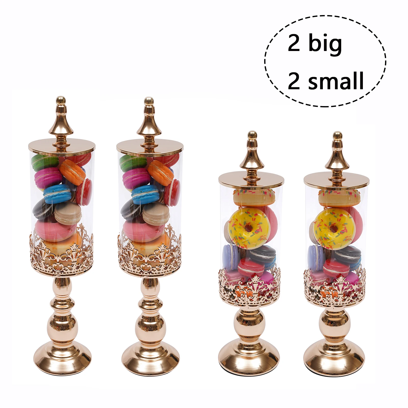 Sugar Bowl Candy Jar Set, 4Pcs 2Large 2Small Iron Acrylic Stable Base Food Storage Can for Household Cafe Use
Sugar Bowl Candy Jar Set, 4Pcs 2Large 2Small Iron Acrylic Stable Base Food Storage Can for Household Cafe Use