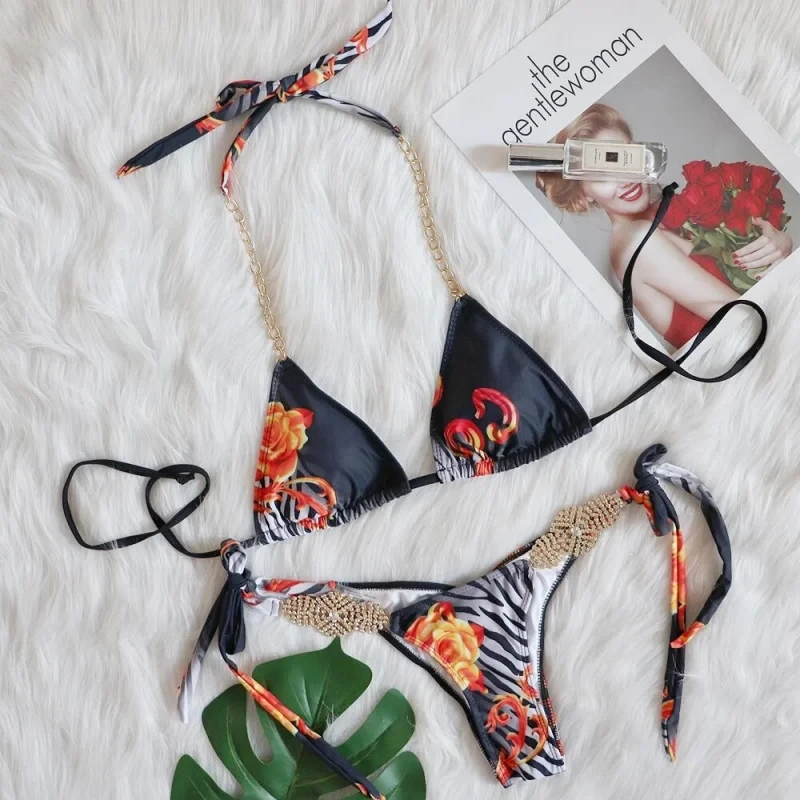 Sexy Strappy Swimsuit Vacation Luxurious Rhinestone Bikini Three-Piece Set
Sexy Strappy Swimsuit Vacation Luxurious Rhinestone Bikini Three-Piece Set