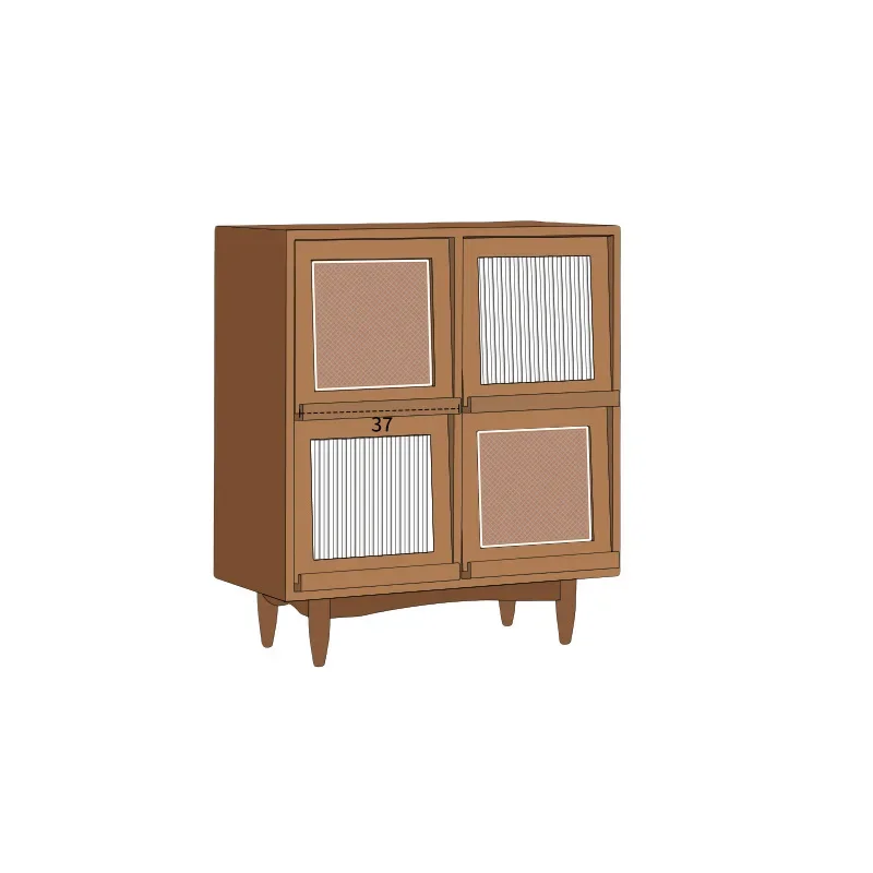 Nordic rattan solid wood, dining side cabinet living room, simple and creative, four-door large-capacity storage cabinet
Nordic rattan solid wood, dining side cabinet living room, simple and creative, four-door large-capacity storage cabinet