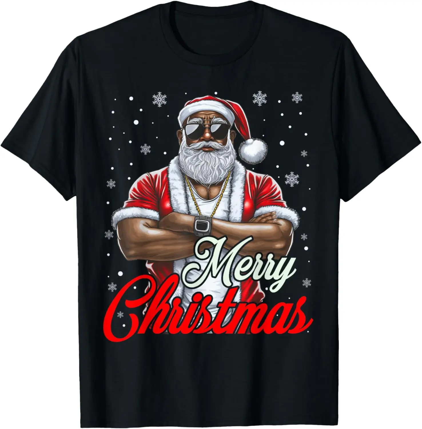 Рождественская пижама афроамериканского Санта-Клауса, крутая черная рождественская футболка
Рождественская пижама афроамериканского Санта-Клауса, крутая черная рождественская футболка