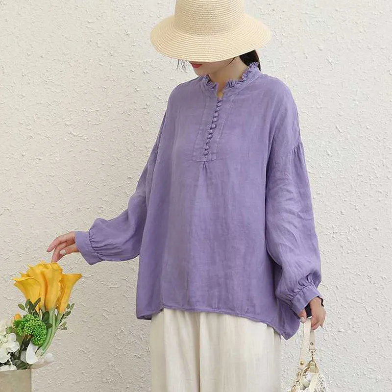 Johnature 2024 New Linen Solid Color Women Blouses Autumn Vintage All Match Thin O-neck Full Sleeve Button Female Shirts
Johnature 2024 New Linen Solid Color Women Blouses Autumn Vintage All Match Thin O-neck Full Sleeve Button Female Shirts