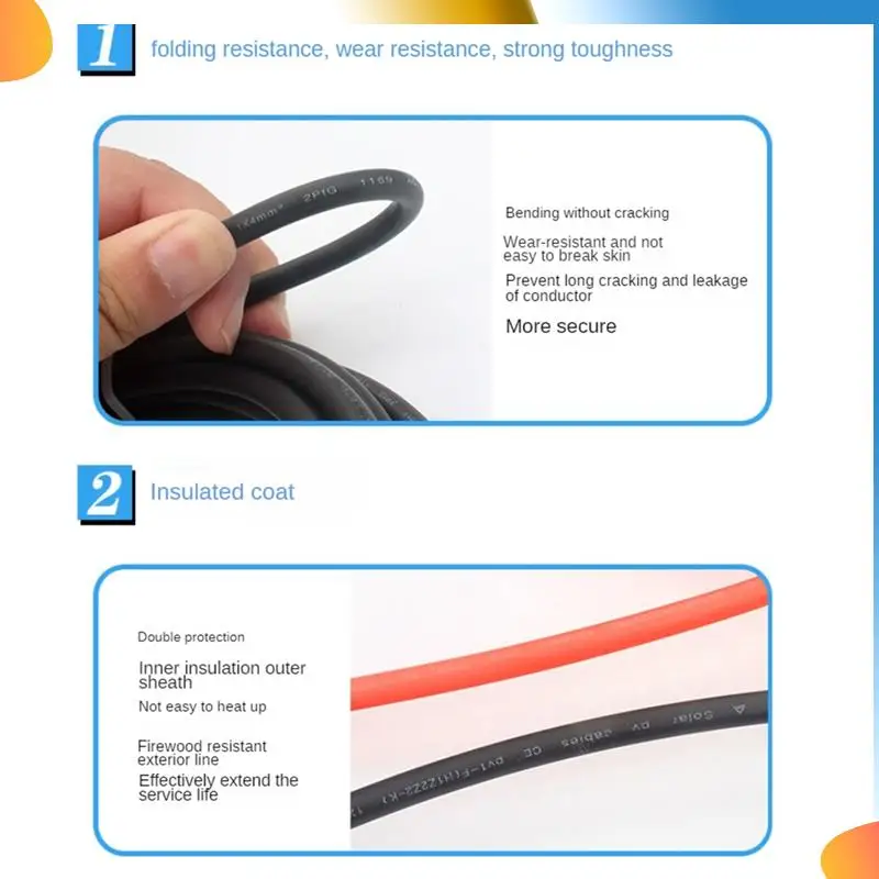 Пластиковый удлинитель B48A 10AWG, черный, красный, каждый по 10 м, 1X6 мм2, 1000 В, 1 ядро, луженый бескислородный медный провод
Пластиковый удлинитель B48A 10AWG, черный, красный, каждый по 10 м, 1X6 мм2, 1000 В, 1 ядро, луженый бескислородный медный провод