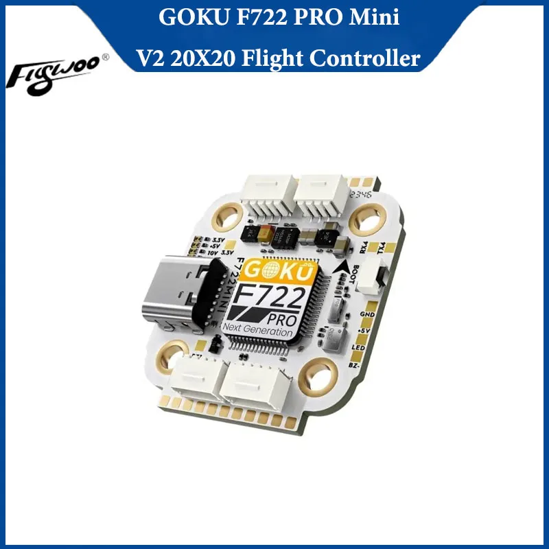 Flywoo GOKU F722 PRO Mini V2 20X20 Flight Controller Plug&Play O4 / O4 Pro for Fpv Drone Accessories RC
Flywoo GOKU F722 PRO Mini V2 20X20 Flight Controller Plug&Play O4 / O4 Pro for Fpv Drone Accessories RC