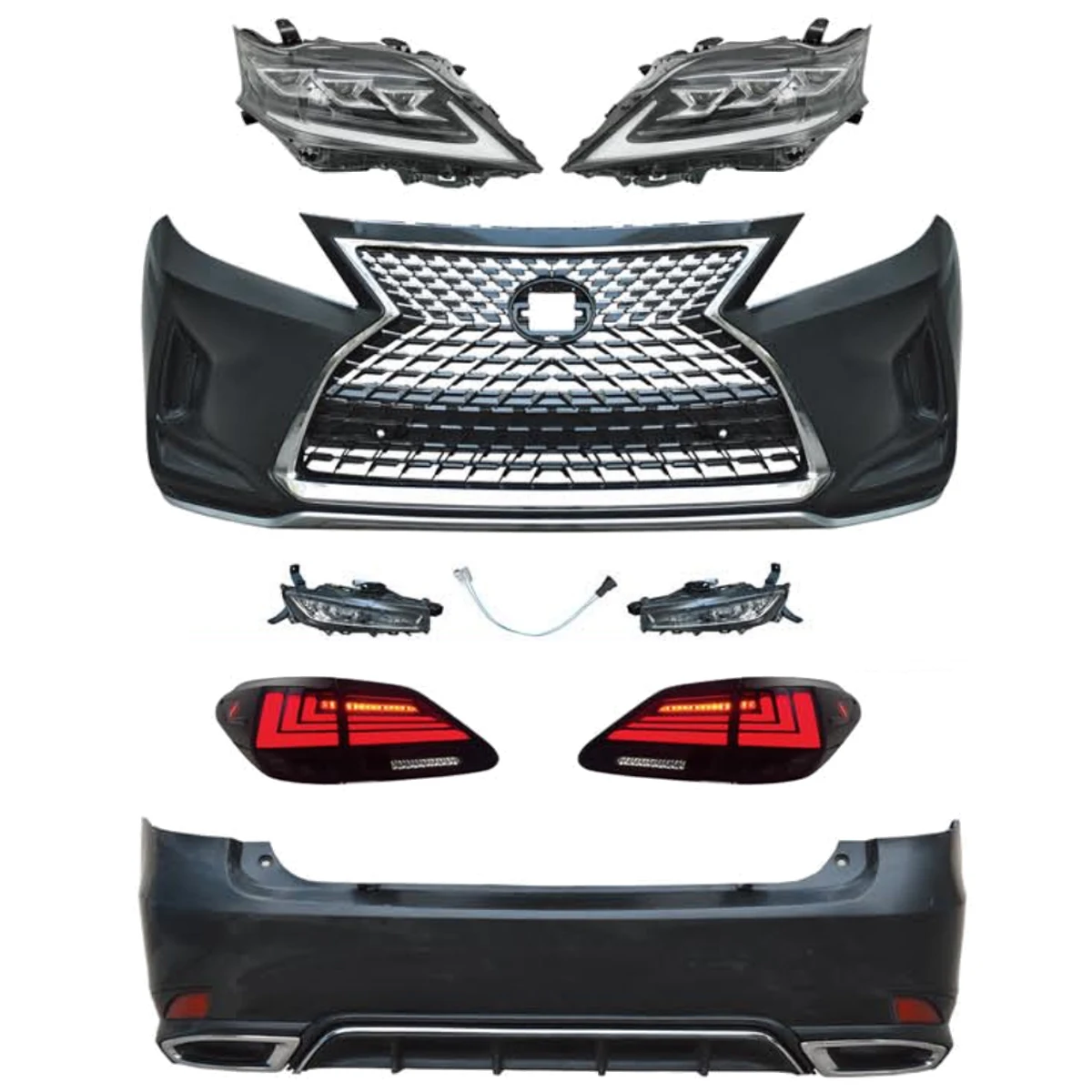 Car Accessories Front Rear Bumpers Body Kit for Lexus RX RX300 RX350 RX400h 2009-2015 Conversion To 2021 Style
Car Accessories Front Rear Bumpers Body Kit for Lexus RX RX300 RX350 RX400h 2009-2015 Conversion To 2021 Style