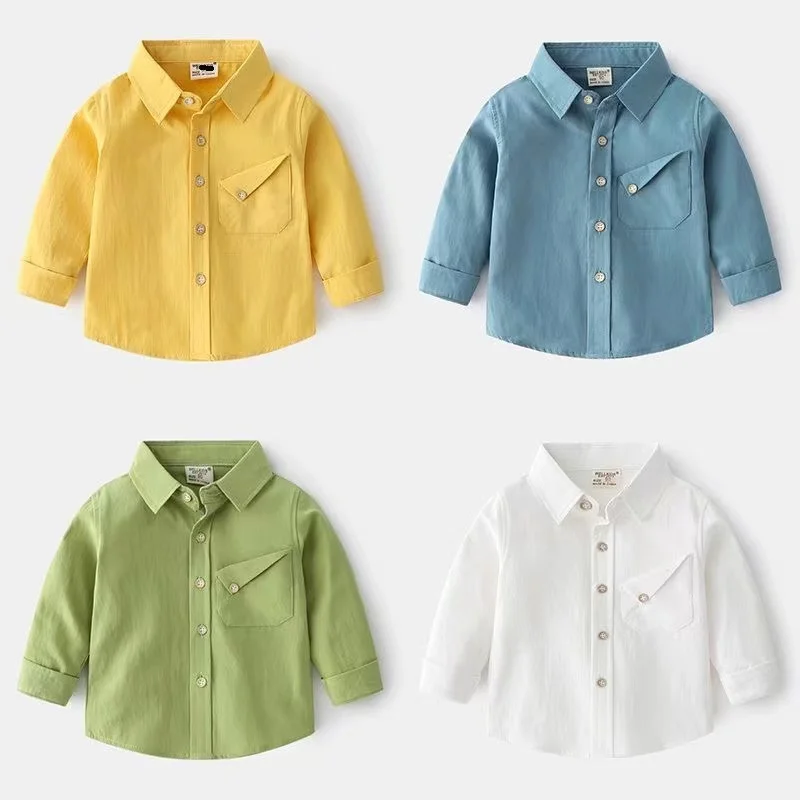 Boys' Shirt 2-7 Y Baby Candy Color Outerwear Top Children's Spring and Autumn Fashion Soft Casual Long Sleeved Thin Shirt
Boys' Shirt 2-7 Y Baby Candy Color Outerwear Top Children's Spring and Autumn Fashion Soft Casual Long Sleeved Thin Shirt