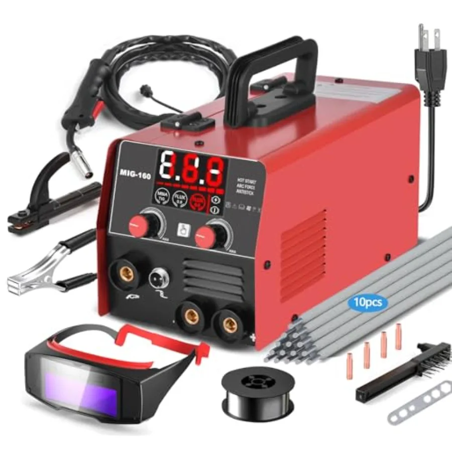 【Spot goods】160Amp 3 IN 1 Welder Flux Core Welder/Lift TIG/Stick Welding Machine Auto Darkening Welding Glasses MIG Welder Port
【Spot goods】160Amp 3 IN 1 Welder Flux Core Welder/Lift TIG/Stick Welding Machine Auto Darkening Welding Glasses MIG Welder Port