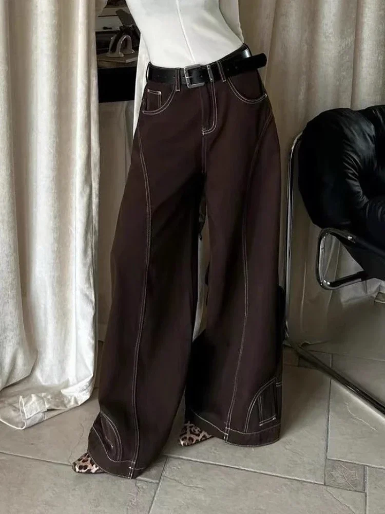 HOUZHOU Y2k Brown Vintage Women's Jeans Harajuku Wide Leg American Retro Straight Denim Pants Baggy Trousers Gyaru Streetwear
HOUZHOU Y2k Brown Vintage Women's Jeans Harajuku Wide Leg American Retro Straight Denim Pants Baggy Trousers Gyaru Streetwear